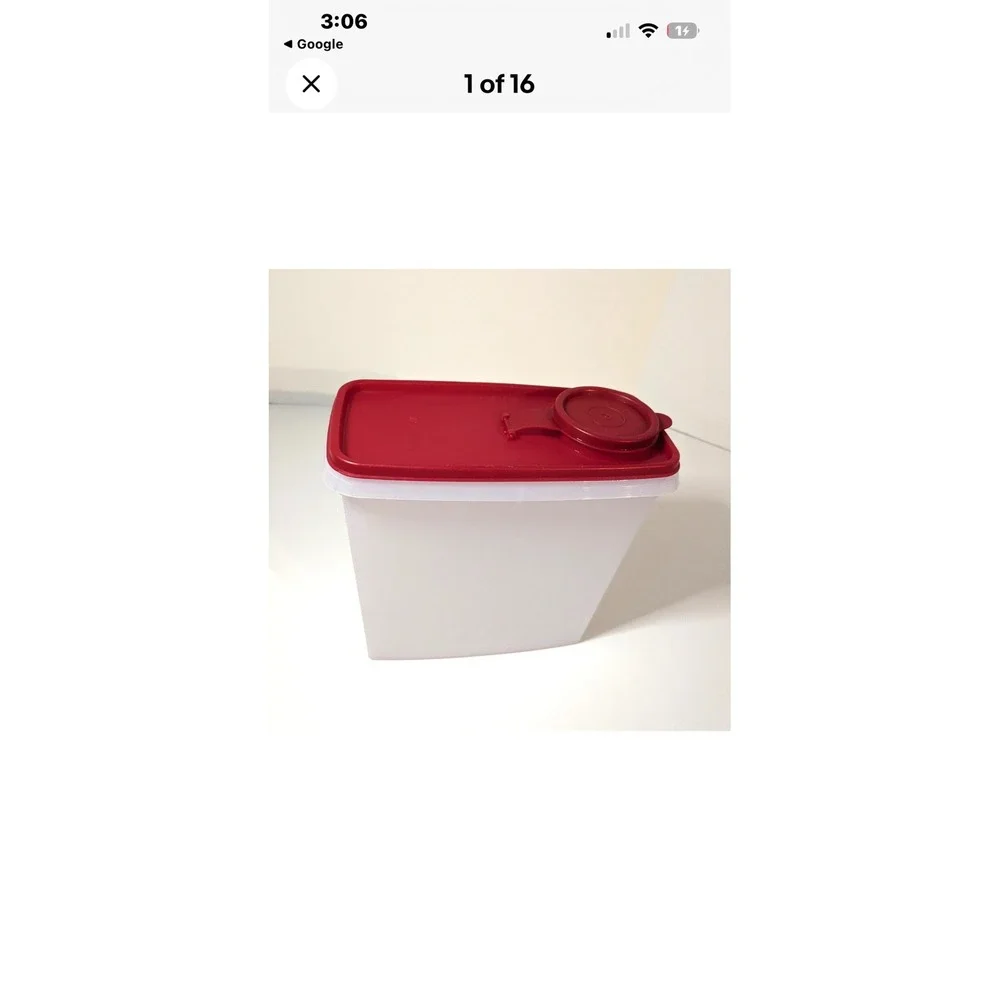 Tupperware Modular Mates Super Oval 4 Red Flip Top Pour Lid Cereal‎ Container 4L